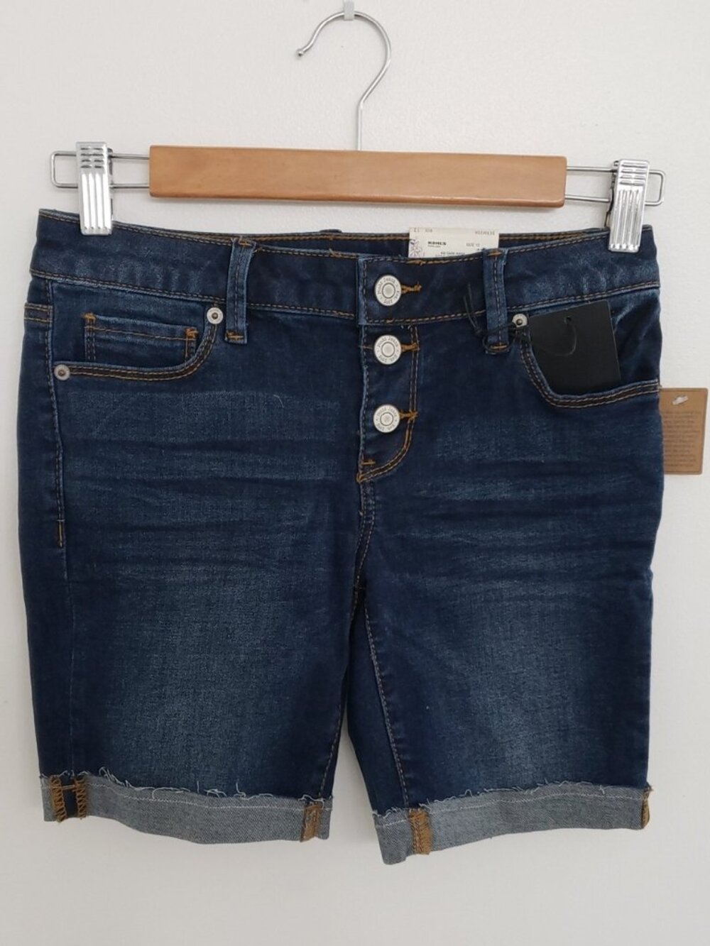Mudd 3 button denim cuffed bermuda shorts Sz 12